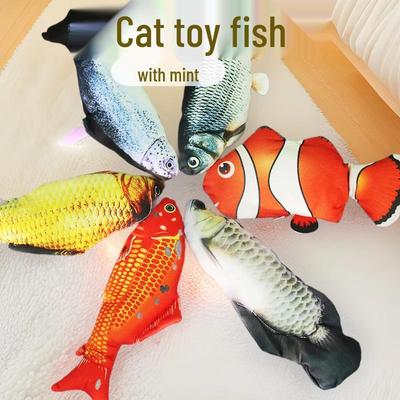 Electric Cat Toy Fish: Jumping & Wiggling USB-Rechargeable Plush with Catnip