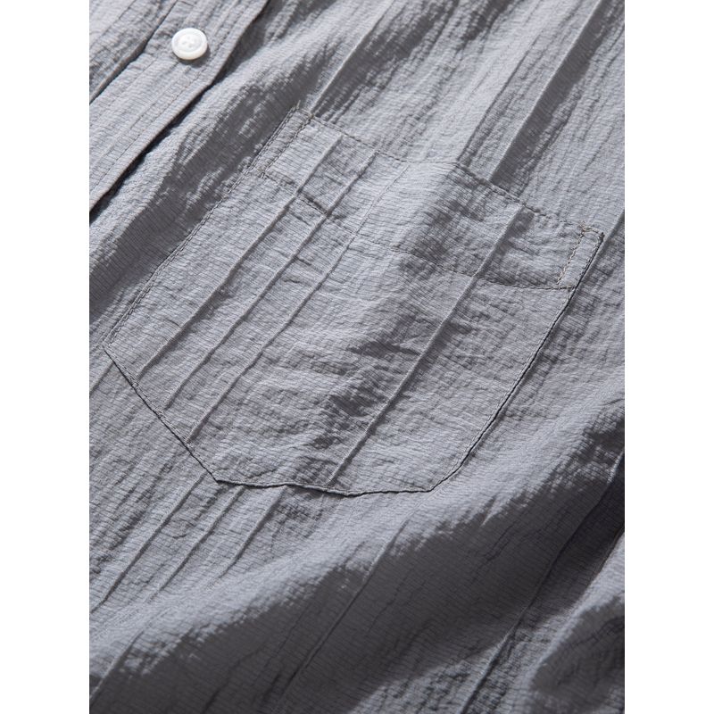 Short sleeve Shirts Men's Summer New Lyocell Smooth Soft Top Lightweight Breathable Wide Loose Casual Shirt