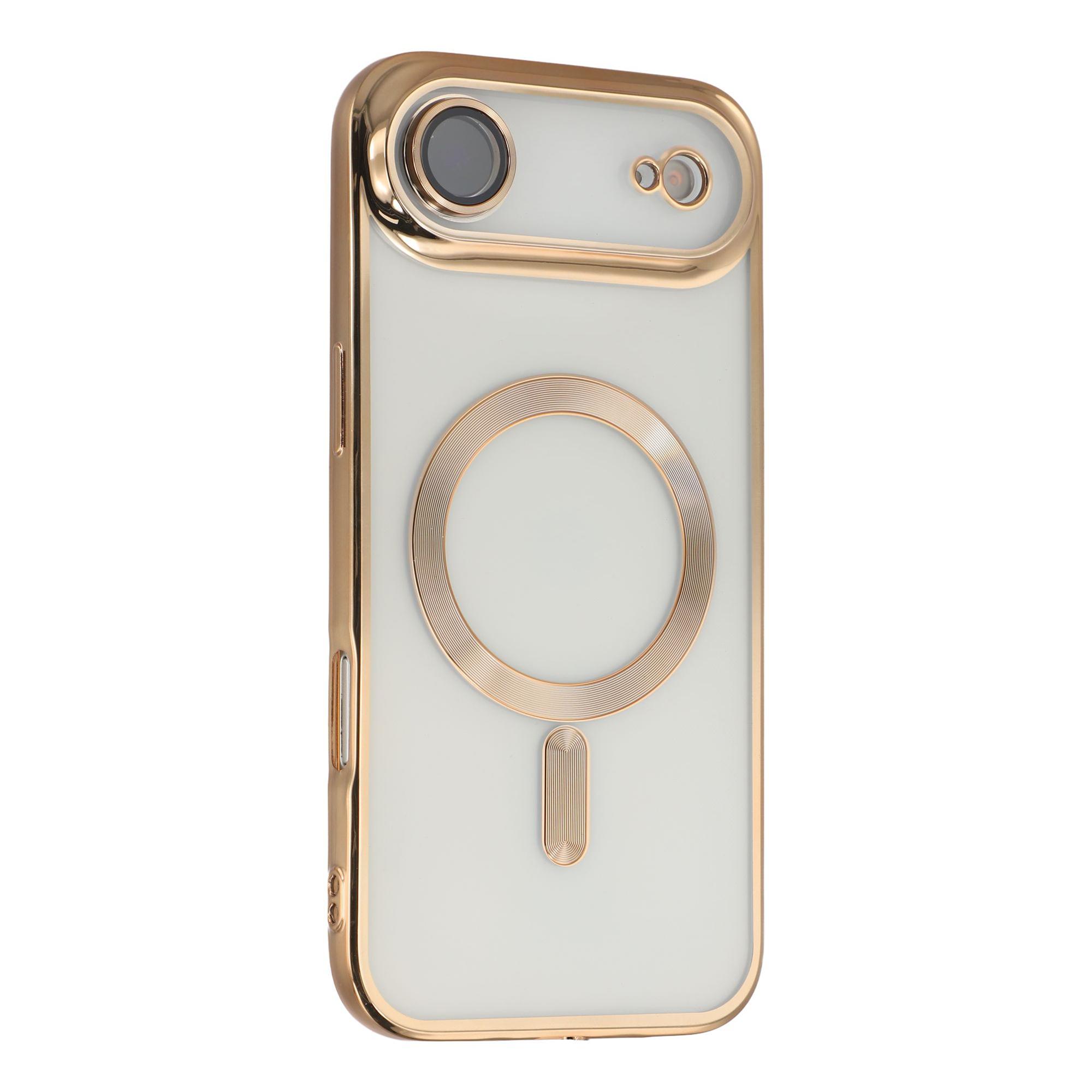 

For iPhone 17 Air Magnetic Case CD Veins Glass Lens Guard TPU Phone Back Cover Gold