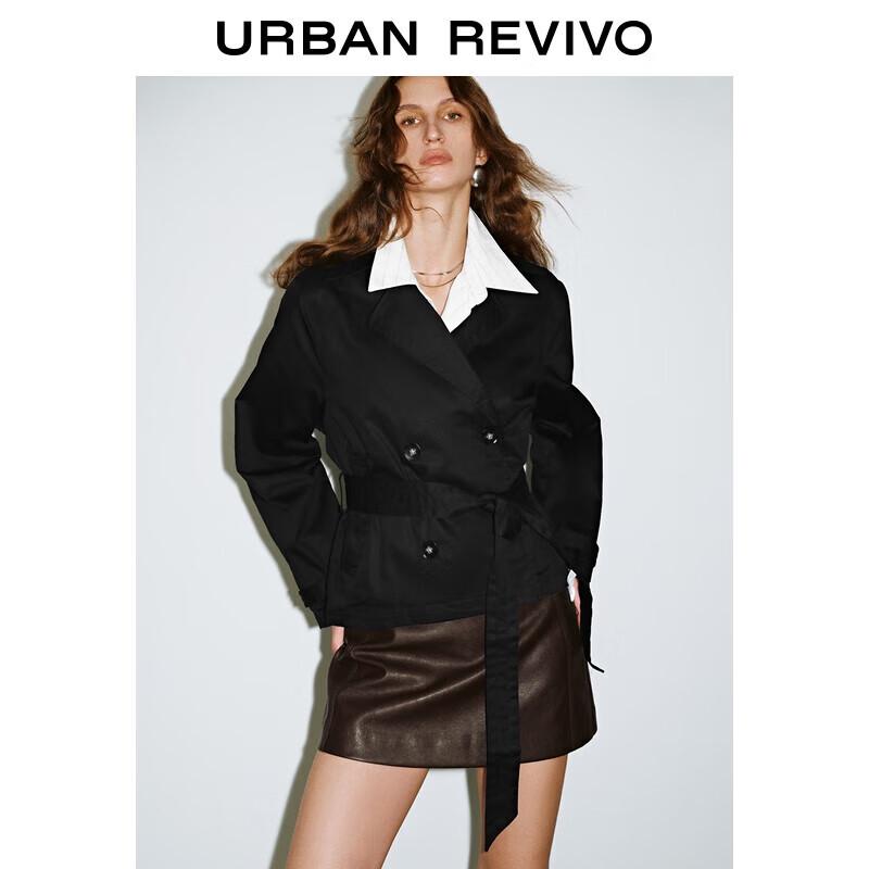 

UR 2025 Autumn Women s Double-Breasted Belt Trench Coat S