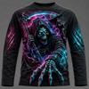 Halloween MenGraphic Printed Long Sleeve  T Shirt Gothic Skull  Pullover Tops Autumn New Festive Gift Men Clothing Tops Tees