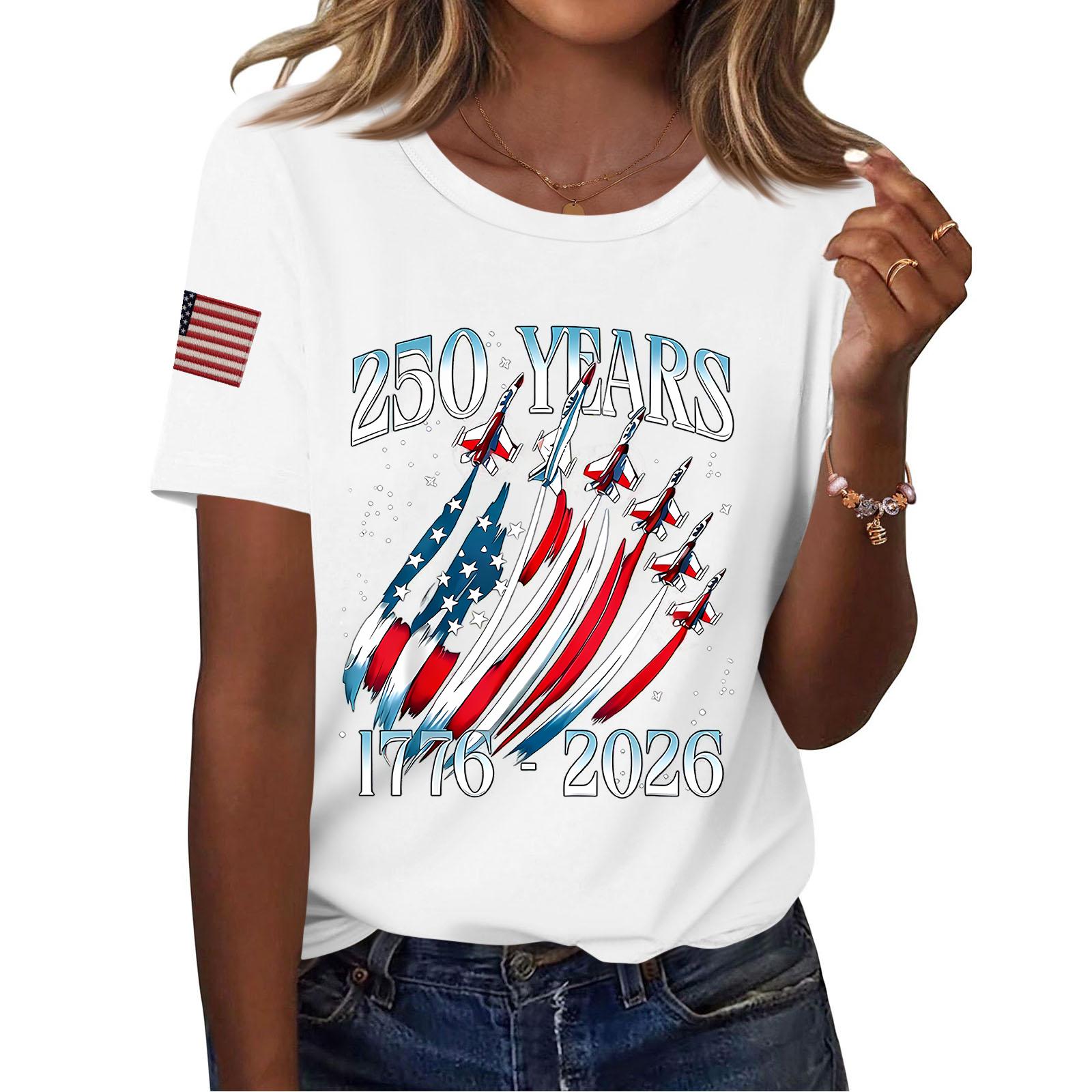 

Women s Fashion Casual Printed Short Sleeve Round Neck Pullover Tops XL білий