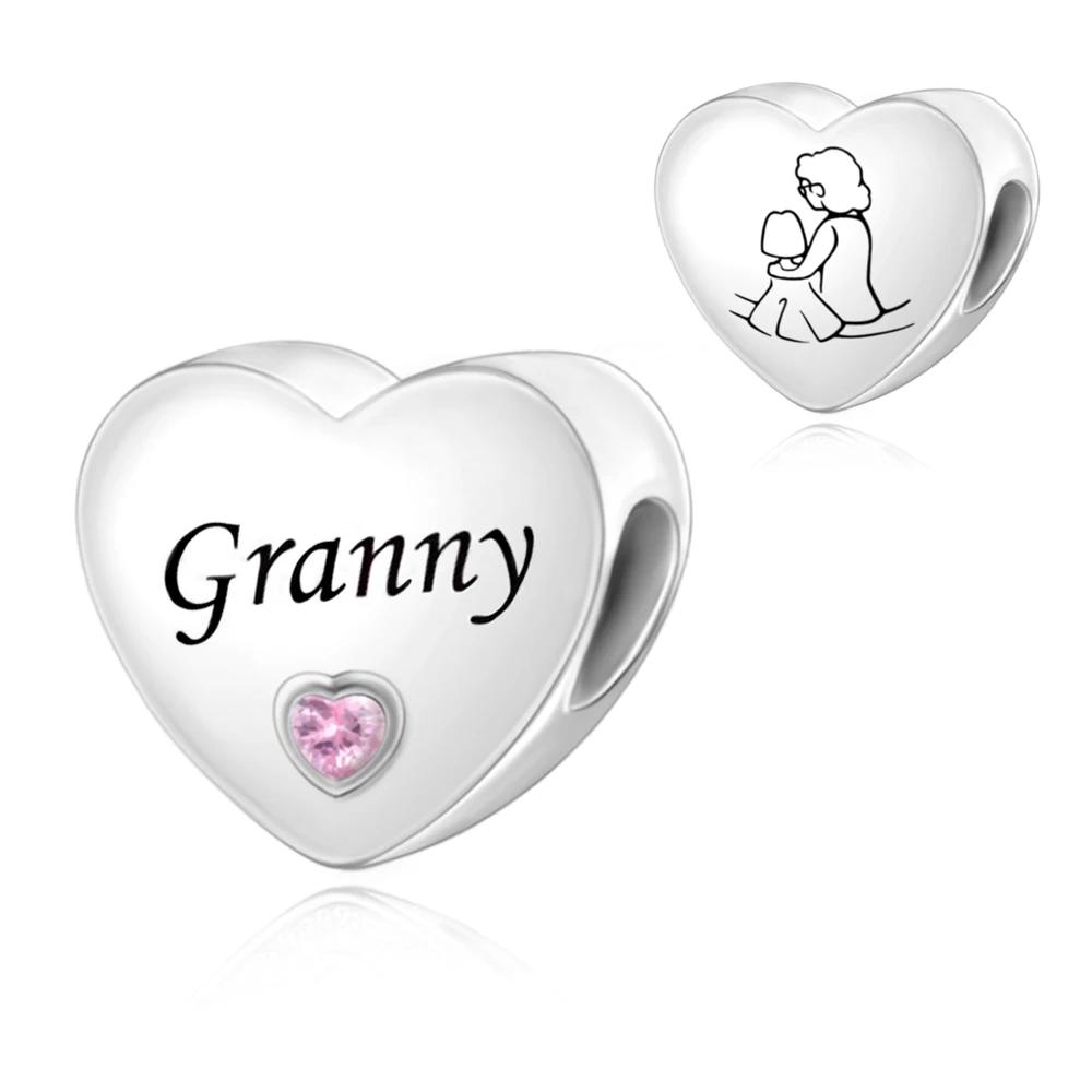 Bracciale Con Ciondolo Cuore In Argento Per Nonna E Nipote – Regalo Di Compleanno In Acciaio Inossidabile, Ipoallergenico - 3
