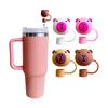 10mm Cartoon Capybara Silicone Straw Tips Drinking Dust Cap Splash Proof Plugs Cover Creative Cup Accessories Straw Sealing Tool