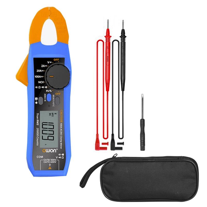 

ABUL-Owon CM2100B 20000 Counts Digital Multimeter Mini Clamp Meter Voltmeter Ammeter 100A 600V AC/DC HZ NCV VFC Meter 1 PCS