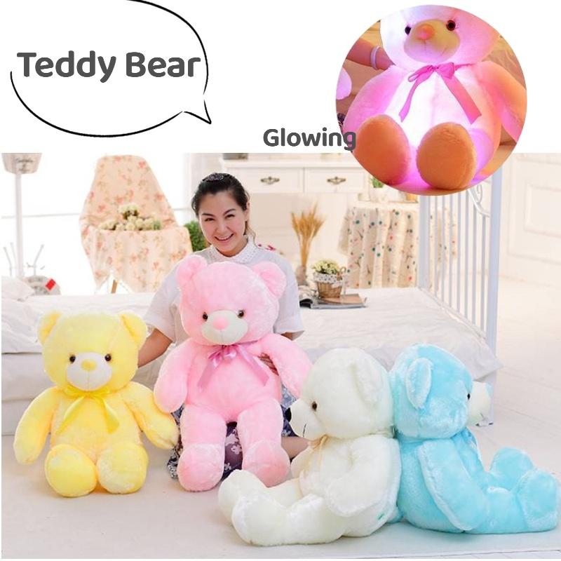 Adorable Teddy Bear Plush Toy With Led Colorful Lights Small Size Long Plush Flashing Function
