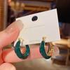 Xinqiao Minimalist Drip Glaze Irregular Circle Earrings for Women