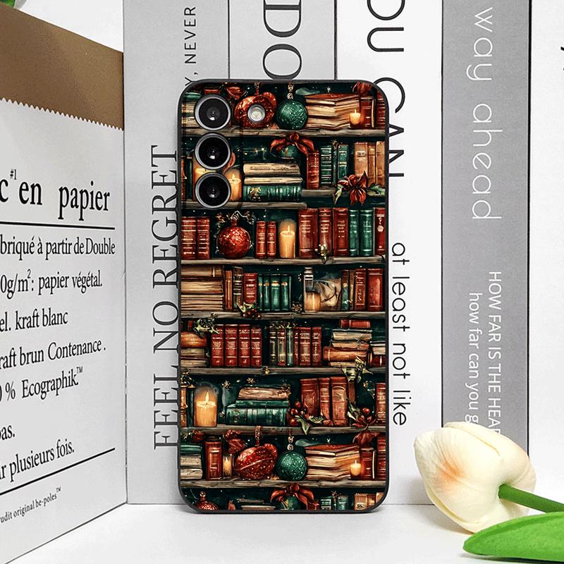 

Christmas Decorations Bookshelf Book Print Phone Case for Honor Huawei 200 100 PRO 80 90 70 Lite X9 X8 Magic 7 6 5Pro Soft Cover Honor 200