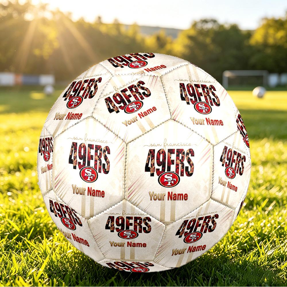 San Francisco 49ers Size 5 Football, Custom Name Text Personalized Soccer Ball Sport Training Gift