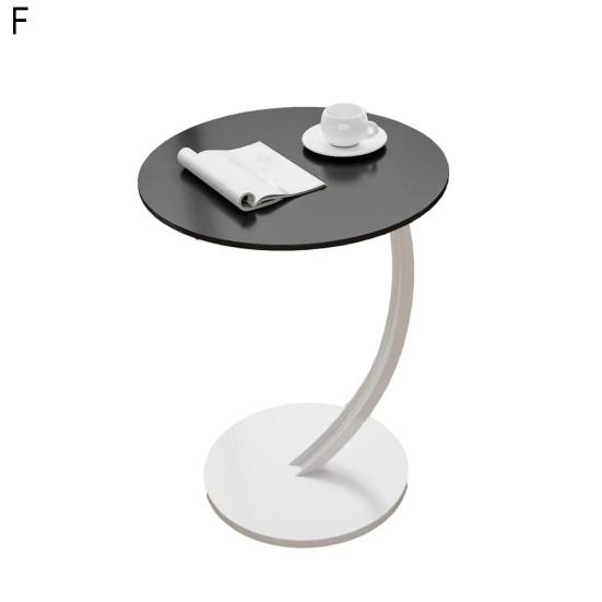 Round Side Table Modern Couch Sofa Bed Small C-Shaped End Table Office Living Room Bedroom Bedside Coffee Desk Multifunctional Nightstand