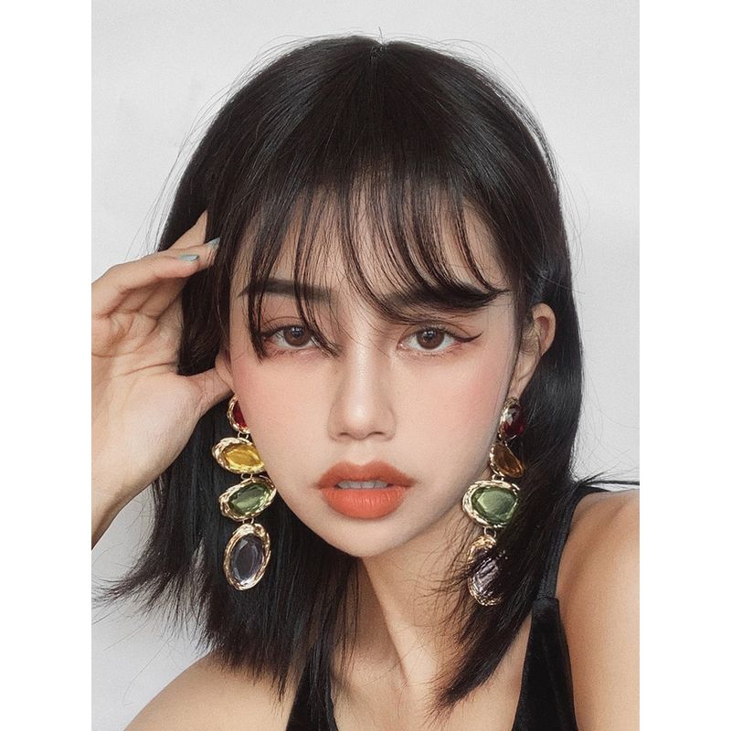 Niche Style Crystal Female Color Elegant Earrings Designer