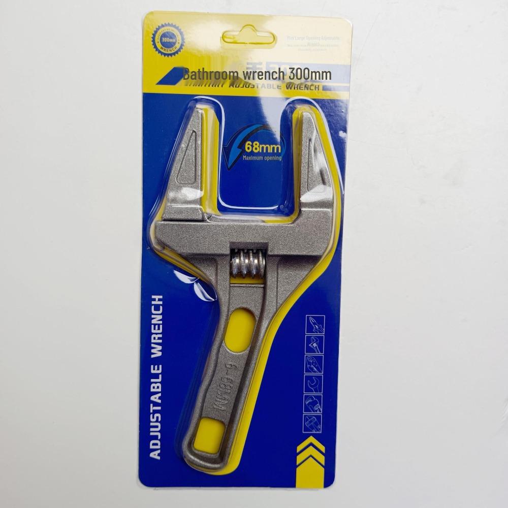 Cheie ajustabilă pentru baie, de înaltă calitate, cu deschidere mare de 6-68 mm - Instrument pentru instalații sanitare cu mâner scurt din aliaj de aluminiu