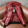 Mens Waxed Full Grain Leather Jacket Indian Flight Short Bomber Vintage Fashion Coat