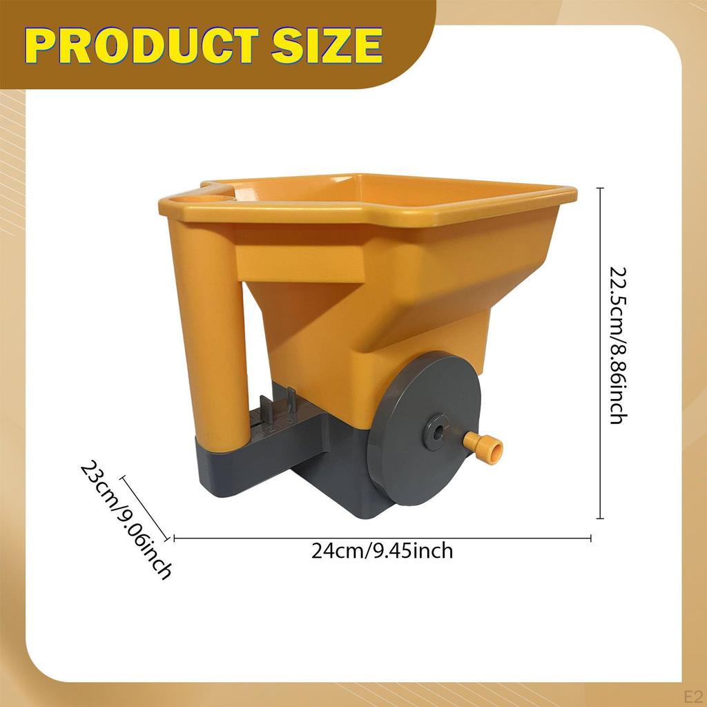 Hand Powered Spreader,Handheld Fertilizer Spreader,Seeder 3 Level Adjustable 3L Capacity for