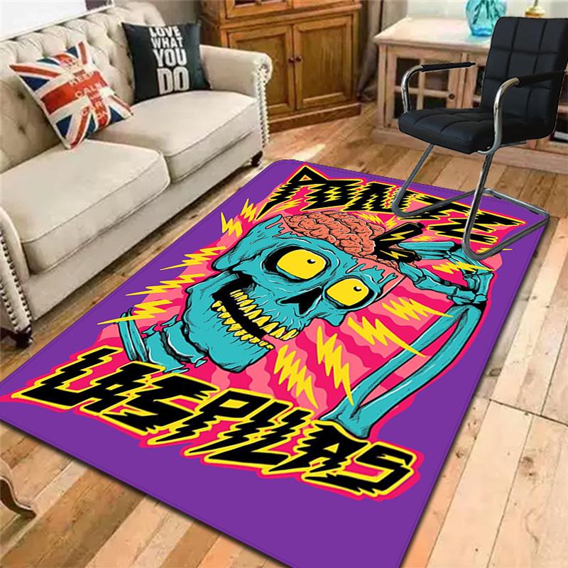 Zombie brain cartoon print Rug Floor Mat for Living Room or Bedroom Soft and Comfortable Carpet a Gift for Birthday and Holiday.ZFF0913232