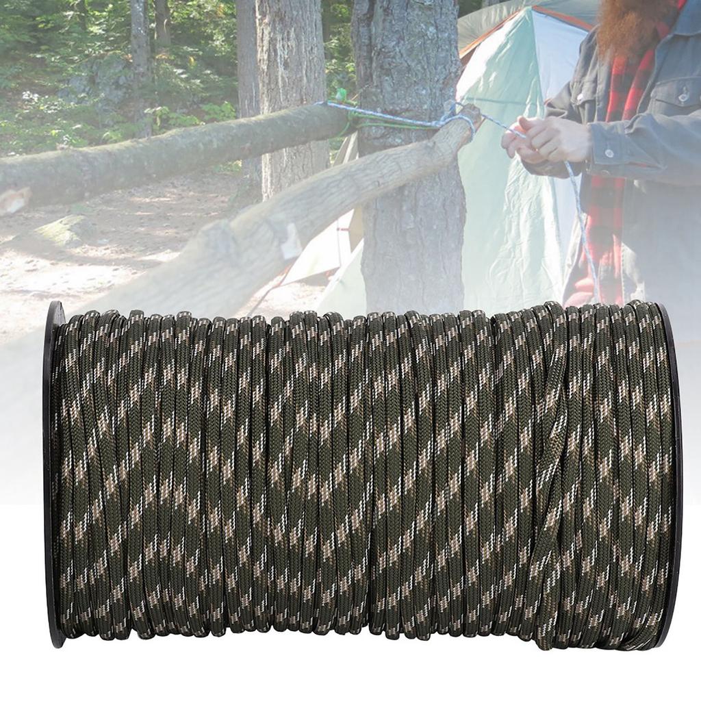 100m Outdoor Rock Parachute   Rope Survival Cord for   Hiking(Black)