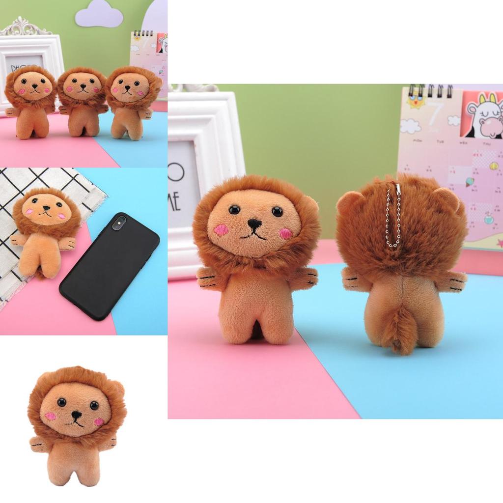 Chaveiro Leão de Pelúcia Fofo Brinquedo Animal de Pelúcia Macio de Pelúcia Curta Para Crianças