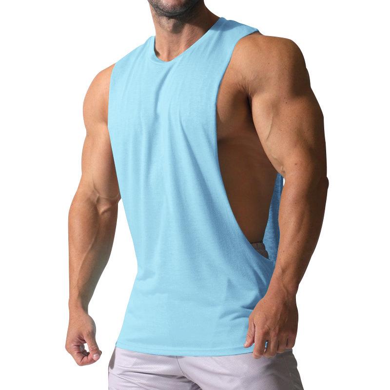2023 European Men's Sleeveless Loose Fit Solid Color Casual Tank Top