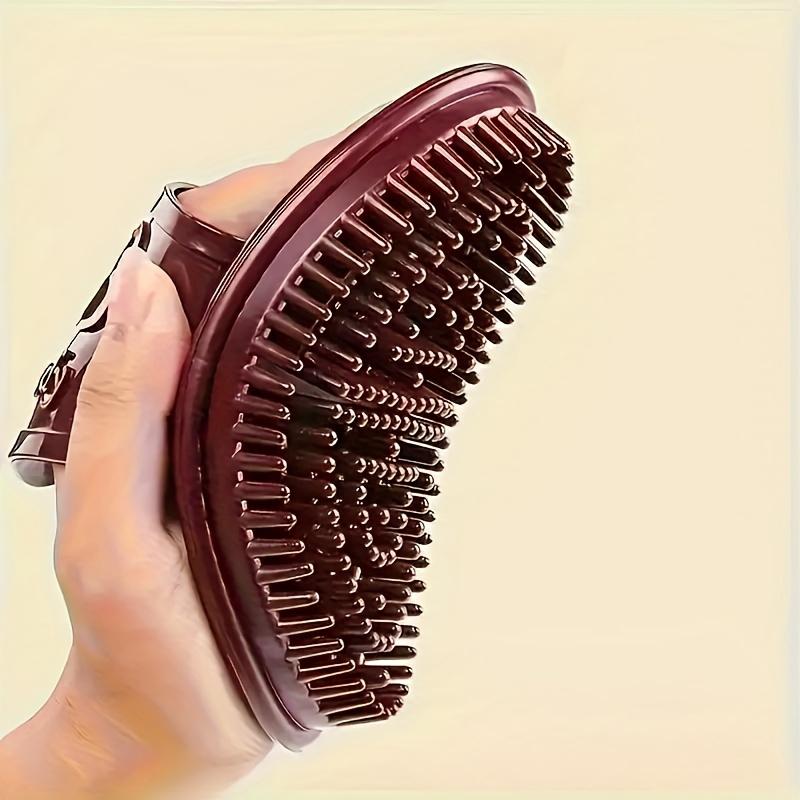 Hypoallergenic Full Body Meridian Massage Brush - Handheld Manual Massager for Leg, Tummy Control & Relaxation, Dark Brown Plastic Design