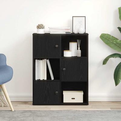Bookshelf Black Oak Effect 60 X 24 X 76.5 Cm Engineered Wood