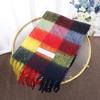 Men's and Women's Autumn and Winter Scarf Fashionable Warm Rainbow Plaid Shawl Tassel Thickened Mohair Scarf
