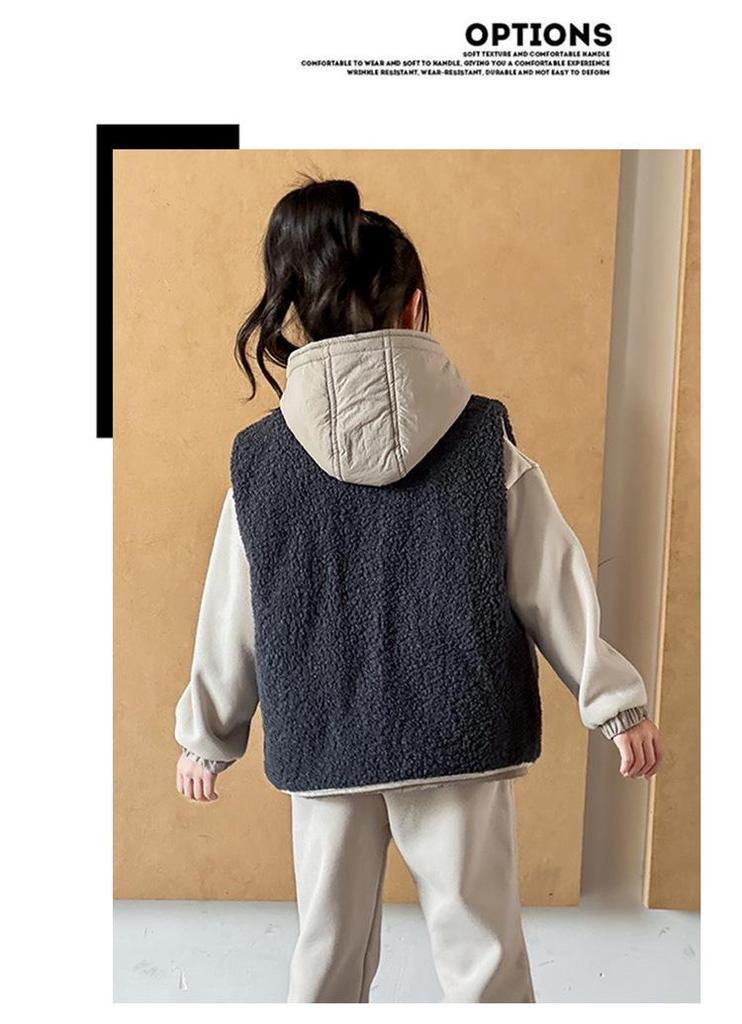 Girls' and Boys' Reversible Down Cotton Vest - Warm, Thickened for Autumn and Winter