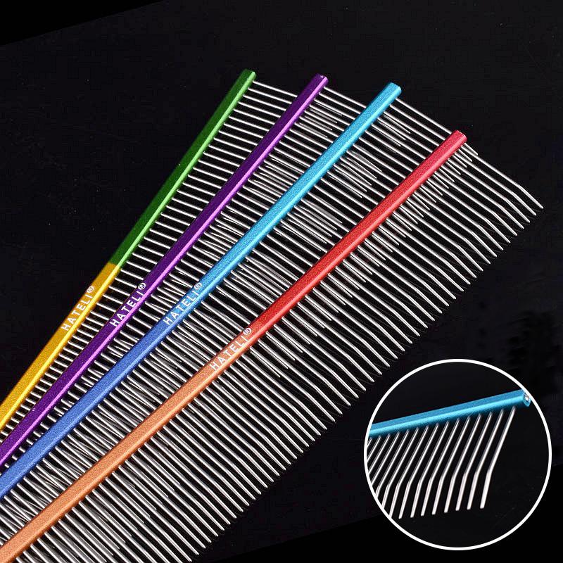 19/22cm Pettine per Toelettatura Animali con Gancio Curvo, Pettine per Rimuovere il Sottopelo e Texture Soffice, Addestratore di Animali Bellezza, Pettine con Denti Curvi