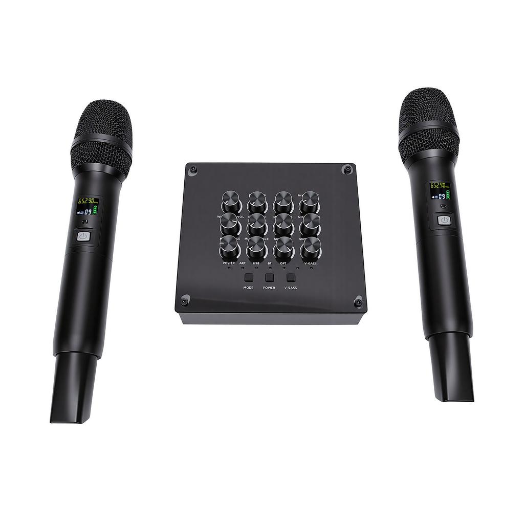 Wireless Microphone Karaoke Mixer System Dual Handheld Wireless Microphone for Sound Card Speaker Instrument