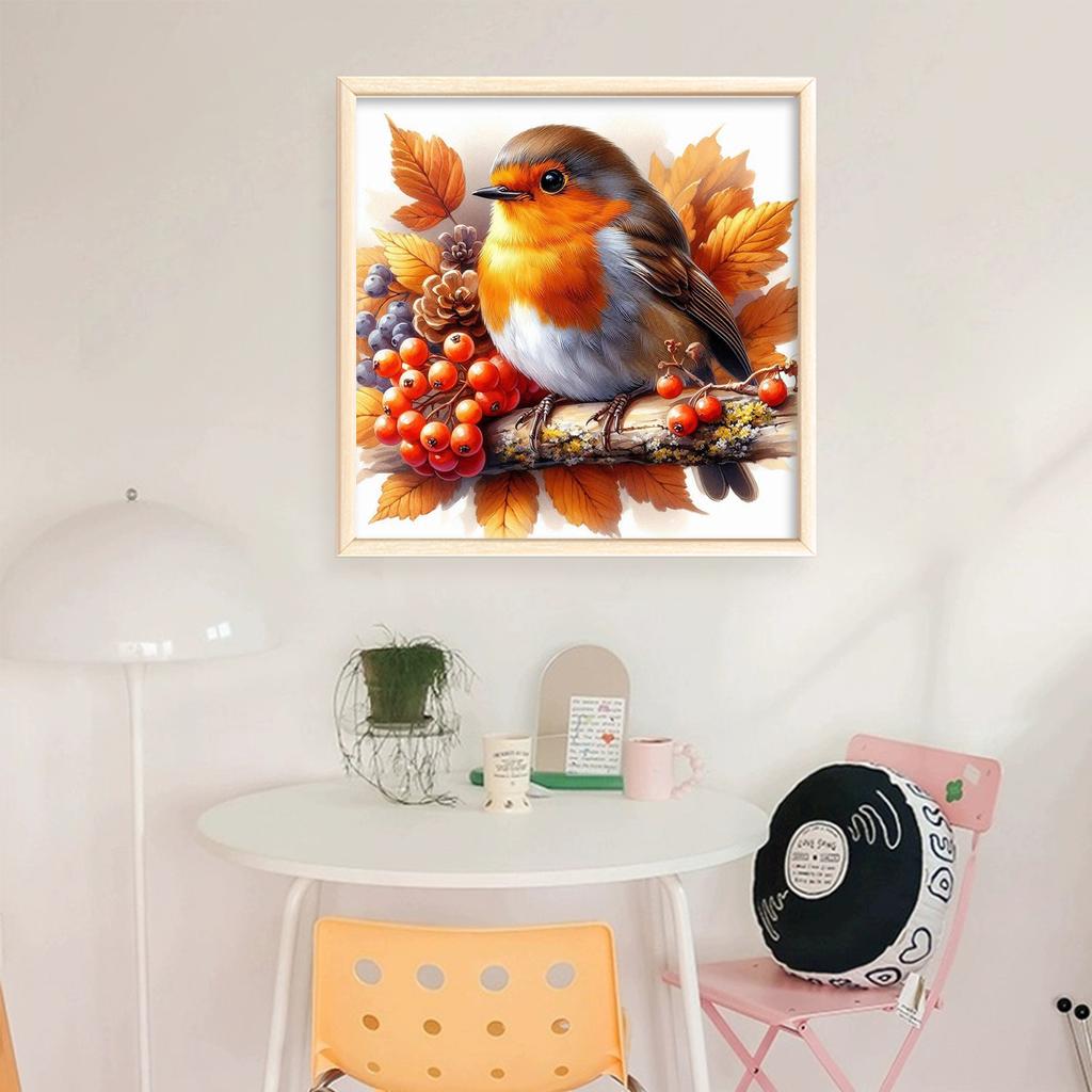 Robin Full 11CT DIY Stamped Cross Stitch Kits 15.75x15.75in Embroidery Needlepoint Starter Kits for Beginners Adults Home Decor