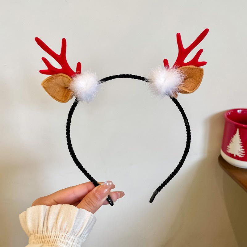 Children's Christmas Reindeer Headband - Cute Holiday Hair Accessory for Photos