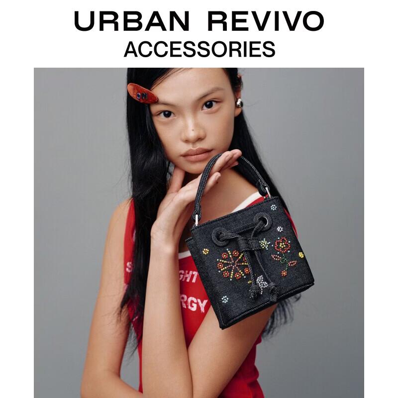URBAN REVIVO Floral Beaded Handbag One Size