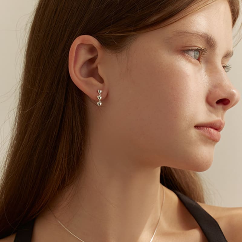 Lewe Triple heart drop earring