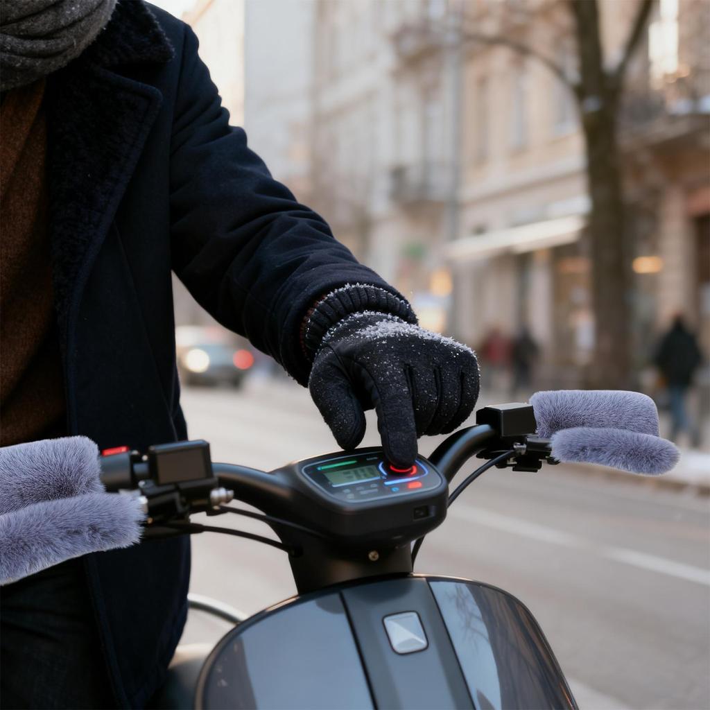 Motorcycle Handlebar Cover Plush Windproof Guard Handlebar Grip Cover For Motorbike Riding Snowmobile Atv Winter Summer Cycling