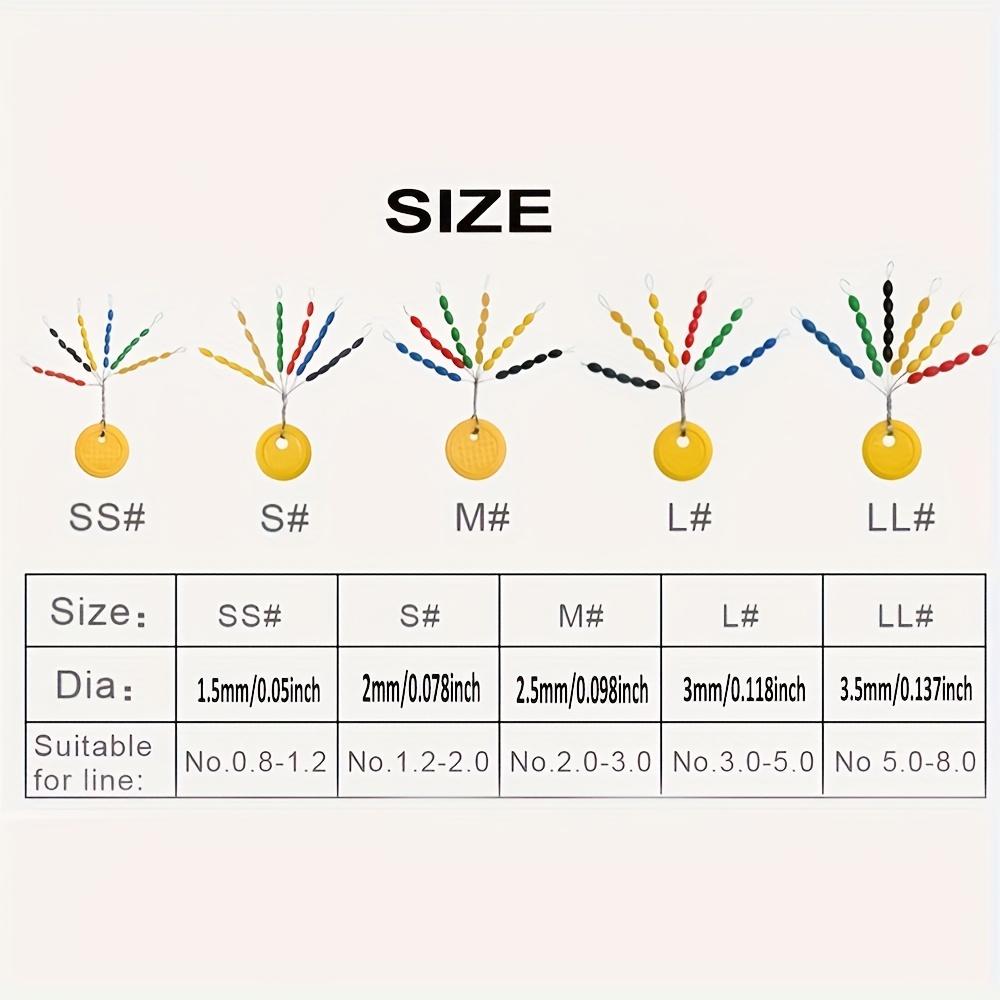 Fishing Bobber Stoppers 30-In-1 Float Stops Colorful Oval Fishing Bobber Space Beans for Rigging Float Positioning, Sizes S, M, L