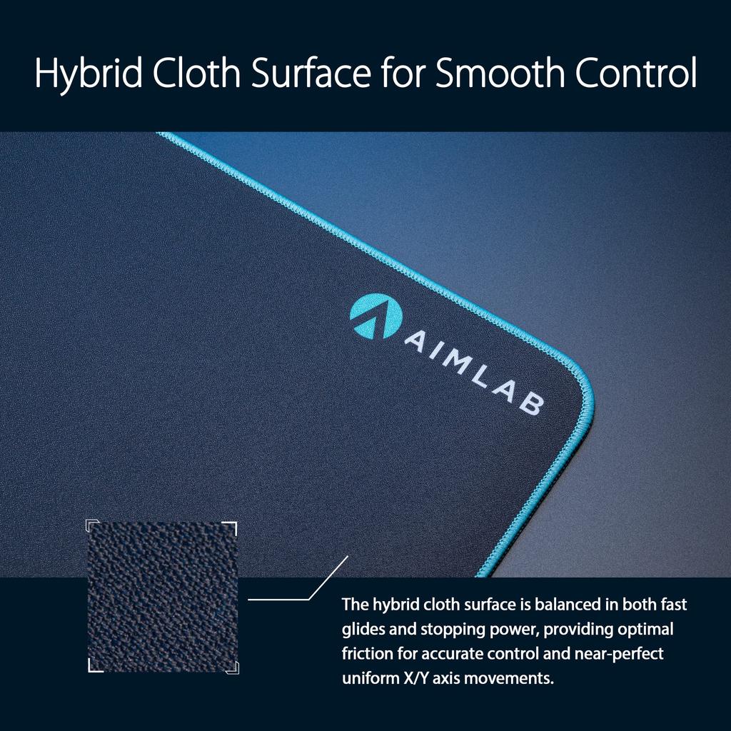 ASUS ROG Hone Ace Aim Lab Edition Gaming Mouse Large Size x 420 x Soft Hybrid Cloth Material with Rubber Ideal for eSports and FPS Black Pad, (508