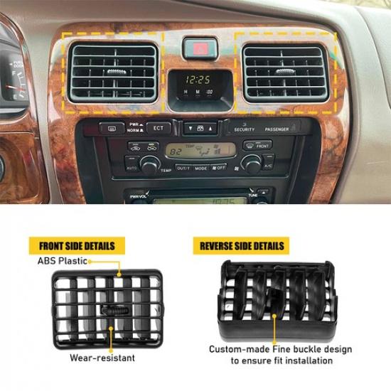 For 1996-2002 Toyota 2PCS Tacoma Front Air Vent Center Dash AC Grille Trim Black