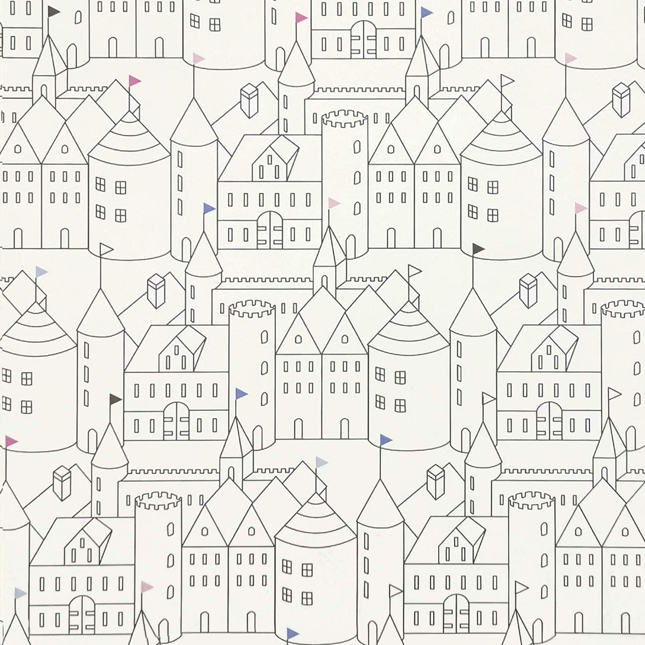 

Мультяшный замок Самоклеящиеся обои Линия Винтажные обои под газету Съемное покрытие для полки Декор мебели 1mx45cm