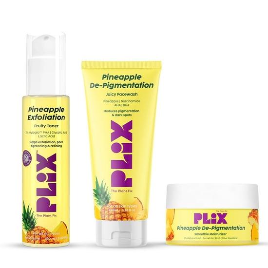 

PLIX - THE PLANT FIX | Ананасовый очищающий режим с ананасовым отшелушивающим фруктовым тоником, депигментирующим средством для умывания лица - 280 мл