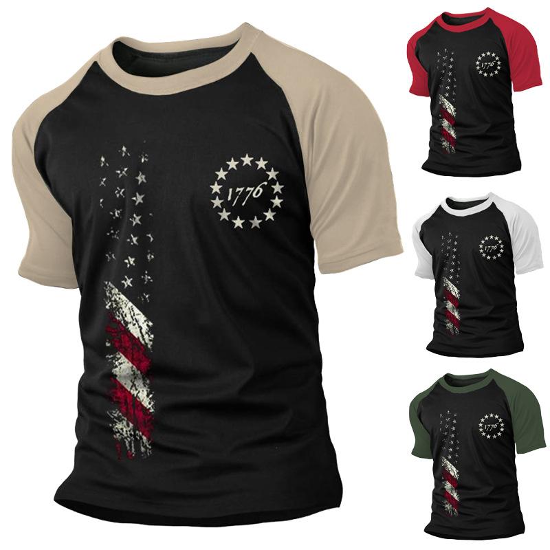 

Лето 2023, мужская модная футболка с коротким рукавом с 3D принтом, повседневная спортивная футболка, свободные топы больших размеров M бежевый