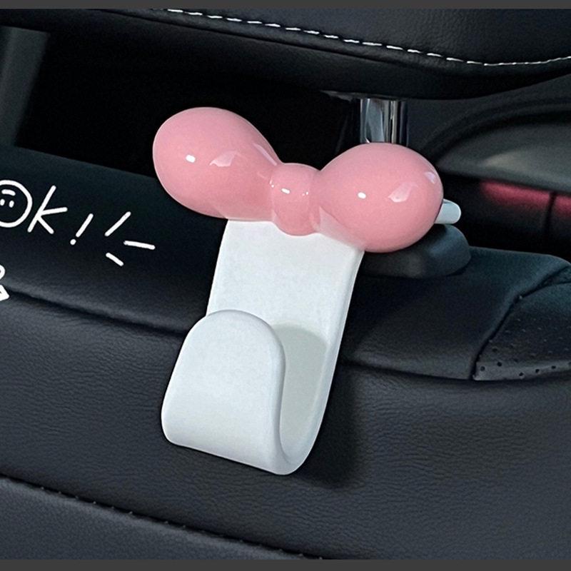 Dopamine Pink Bow Car Seat Hook - Women's Interior Storage Accessory & New Car Gift