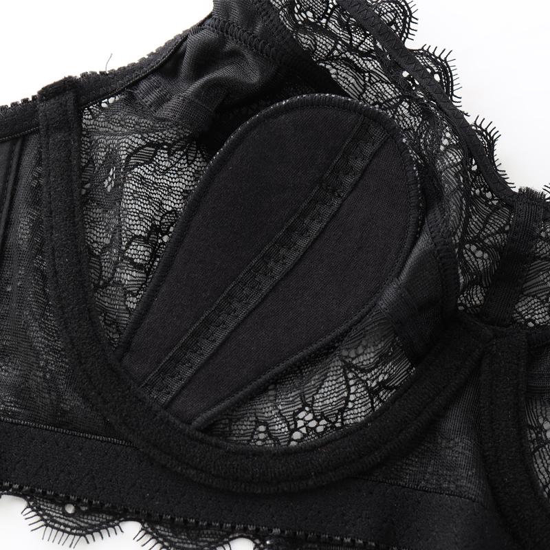 Dam Stor Storlek Full Täckning Blommig Broderi Ultratunn BH Underkläder 32 34 36 38 40 42 44 46 48 B C D E