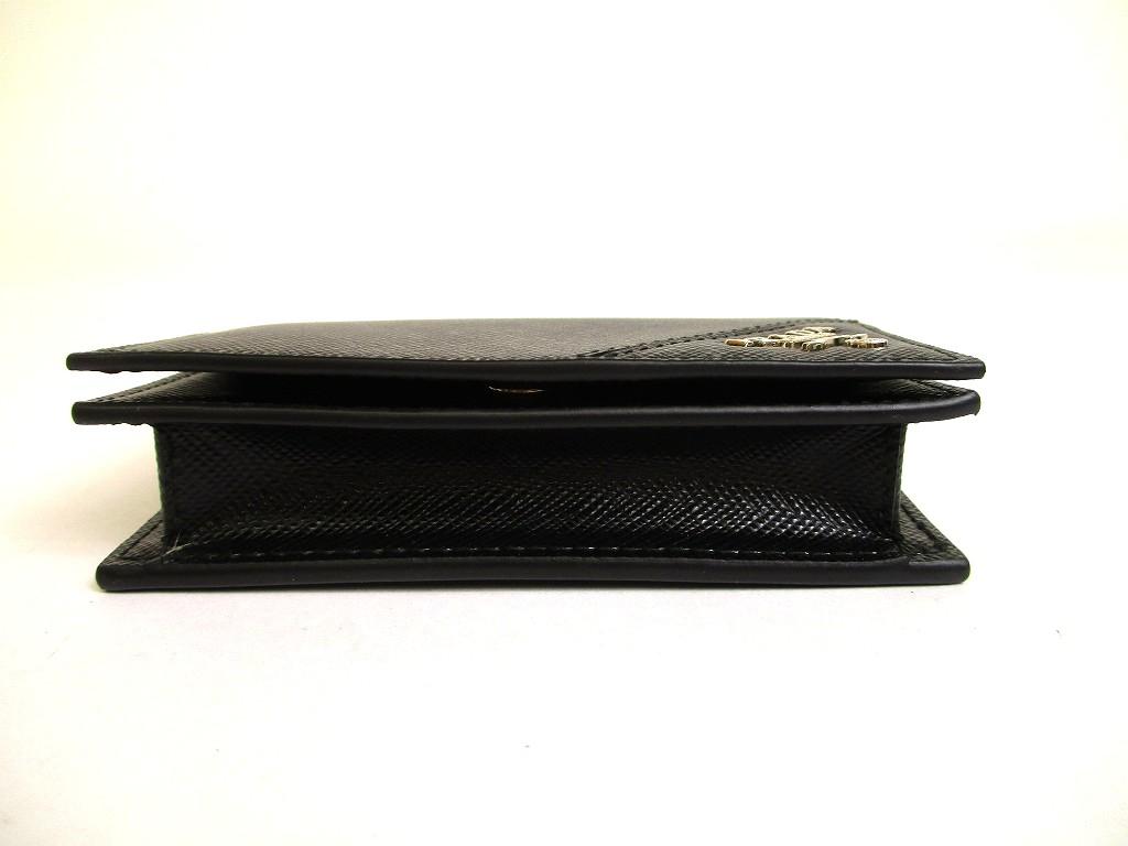 Authentic PRADA Black Saffiano Leather Card Case Card Holder #a929  Refurbished