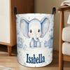 1pc Laundry Basket, Elephant Pattern. Foldable Laundry Basket with Handle Design, Polyester Material, Perfect for Tidying Up The Room And Storing Clot