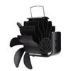 Wood Stove Fan for Magnet Pipe Non Electric Heat Powered Aluminum Alloy Burning Fireplace Gas Burner Thermal Fan