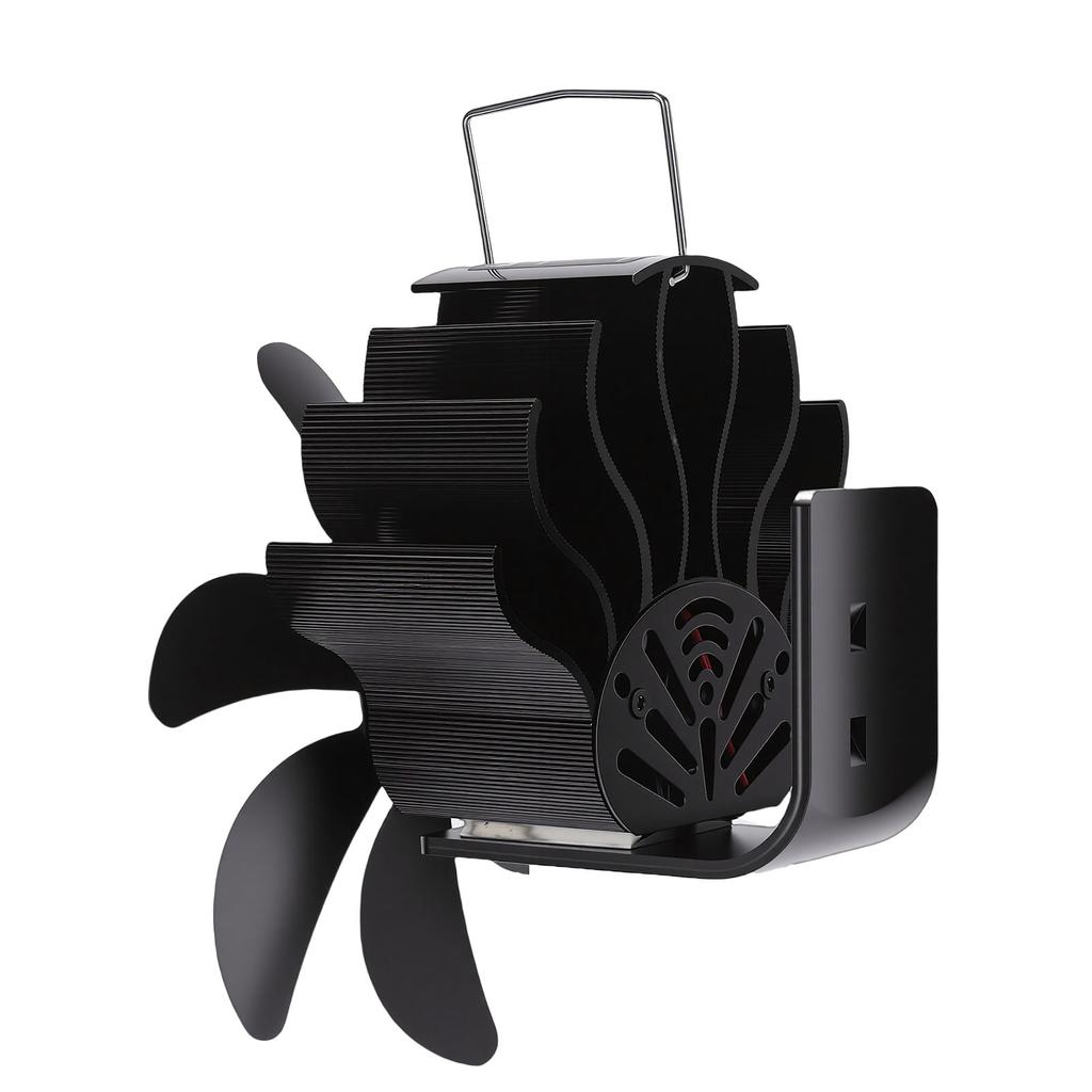 Wood Stove Fan for Magnet Pipe Non Electric Heat Powered Aluminum Alloy Burning Fireplace Gas Burner Thermal Fan