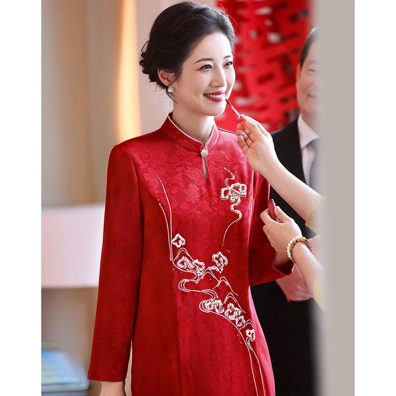 Elegant Chinese Style Cheongsam Dress for Mothers