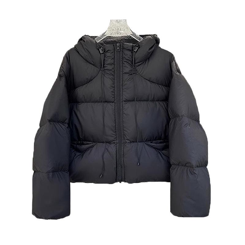 Gall-free direct charging high-quality 90 white duck down jacket women's short 2024 new thickened puff-feeling hooded bread jacket