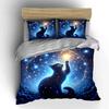 Celestial Cat Night Sky Set Exquisite Three-Piece Bedding Set Gift For Kids And Adults