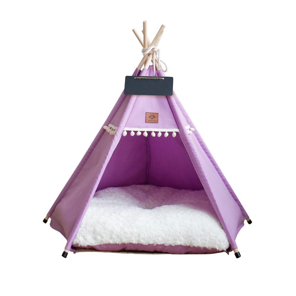 with Thick Cushion Dog Tent Bed Thick Cushion Pet Tent Kennel Cat Teepee Tent  For Cats/Dogs