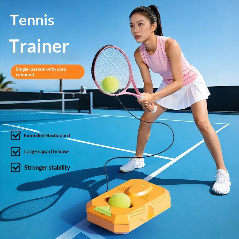 Multi-Function Self-Rebound Tennis Trainer Solo Practice Ball W Elastic Rope Ball Base Portable Training Aids For Kids Adults